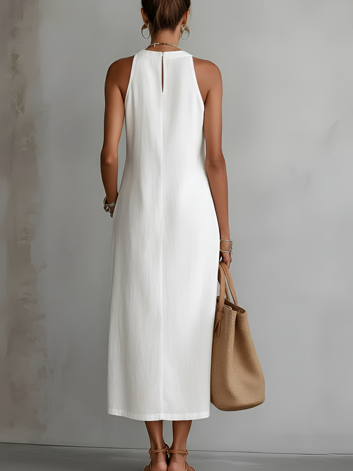 Women’s Lace Panel Midi Dress with Relaxed Fit | Lydia