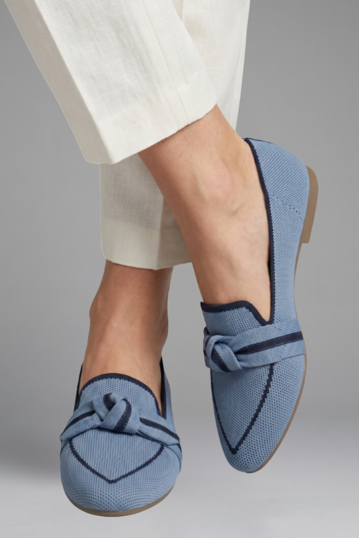 Women’s Mesh Bow Flat Shoes | Elodie