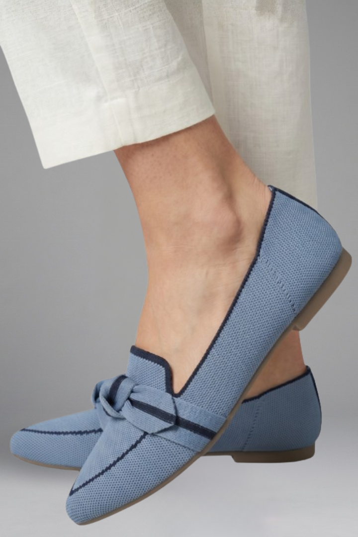 Women’s Mesh Bow Flat Shoes | Elodie
