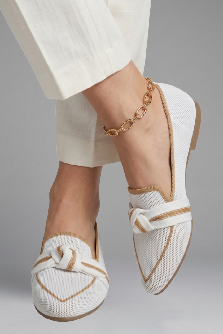 Women’s Mesh Bow Flat Shoes | Elodie