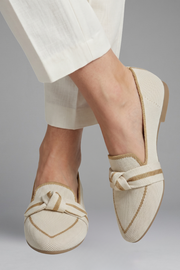 Women’s Mesh Bow Flat Shoes | Elodie