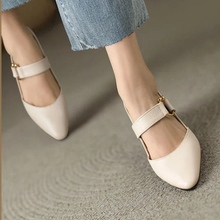 Women’s Square Toe Slingback Block Heels | Elena