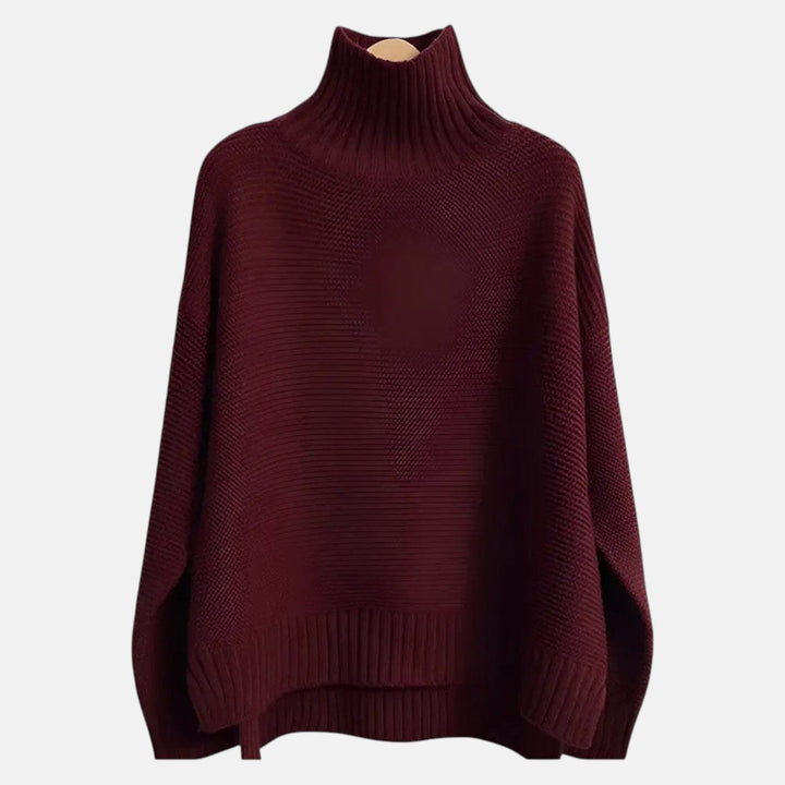 Women's Oversized Wool Roll Neck Jumper - Isabella 1