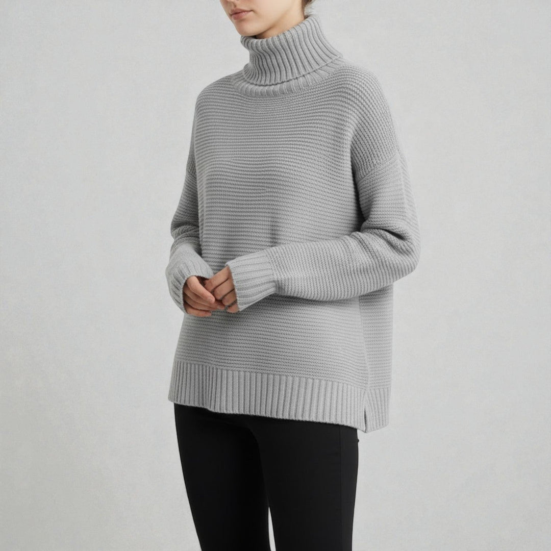 Women's Oversized Wool Roll Neck Jumper - Isabella 7