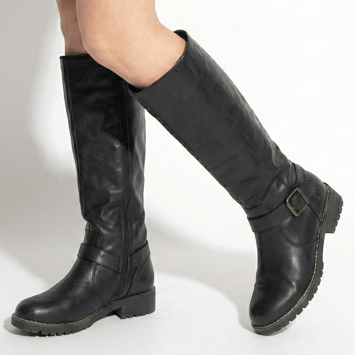 Women's Supportive Black Knee High Boots - Sophie 0