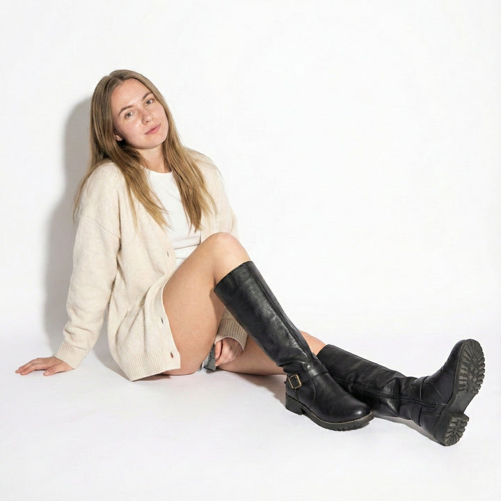 Women's Supportive Black Knee High Boots - Sophie 2