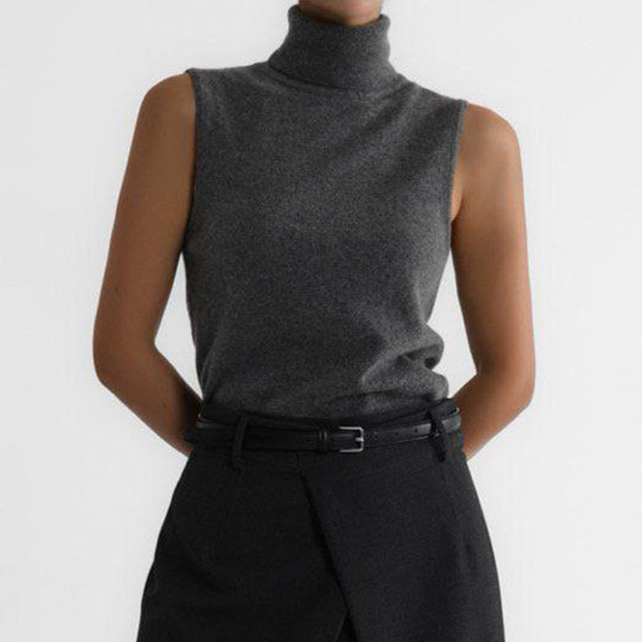 Women’s Turtleneck Sleeveless Knit Vest Top