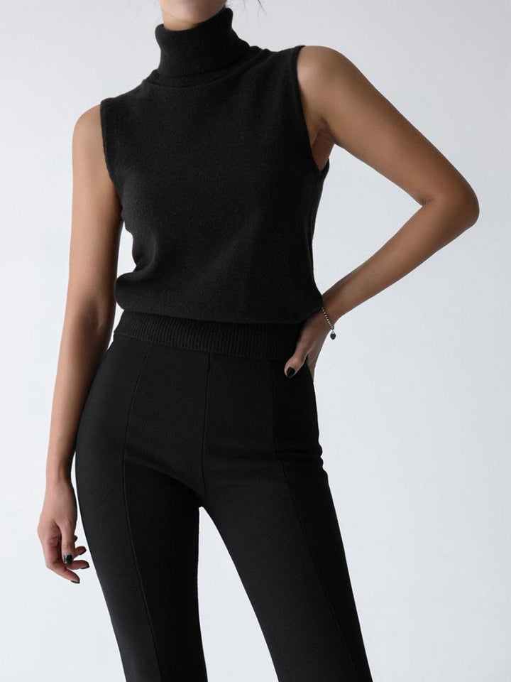 Women’s Turtleneck Sleeveless Knit Vest Top