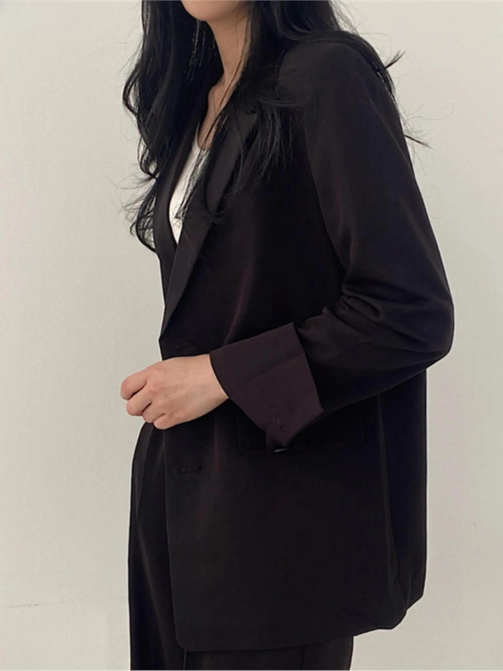 Women’s Casual Tailored Blazer &amp; Wide Leg Trouser Suit Set
