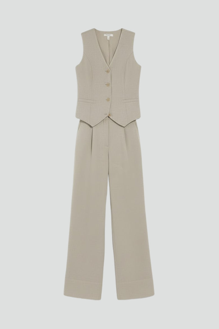 Women’s Linen Waistcoat and Wide-Leg Trousers Set | Lydia