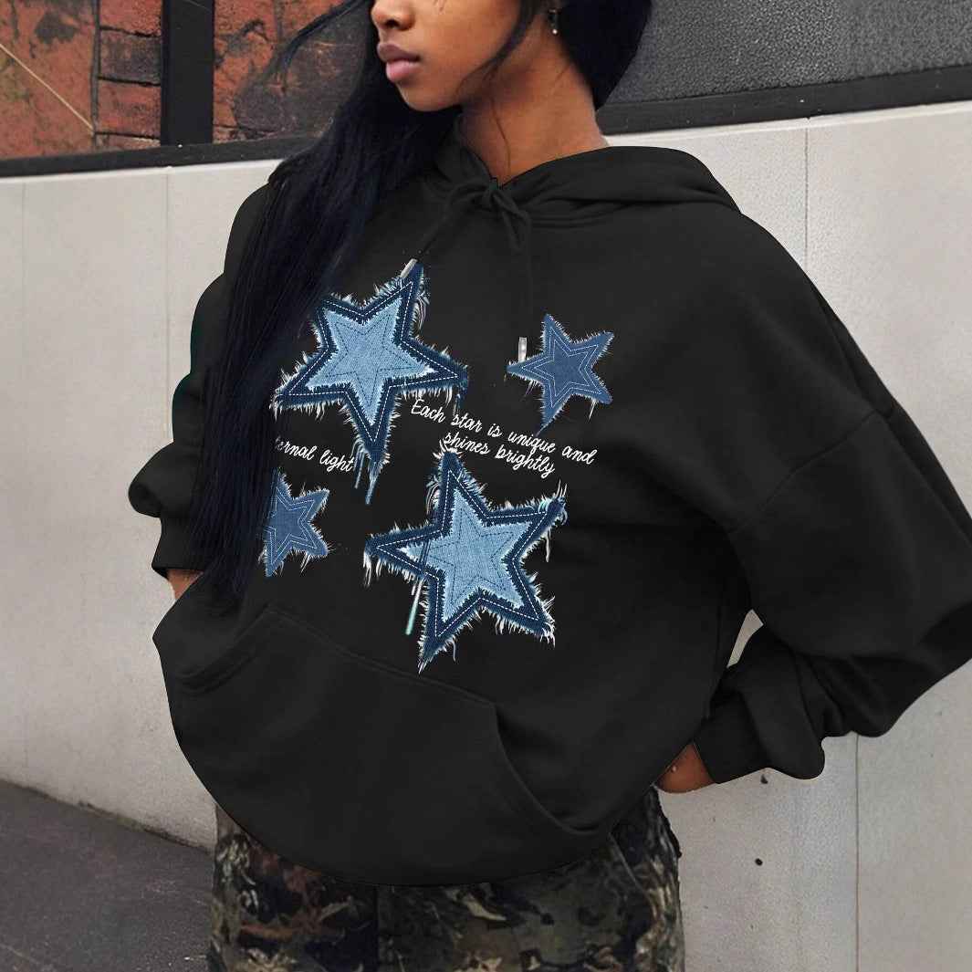 Women’s Leopard Print Star Graphic Hoodie