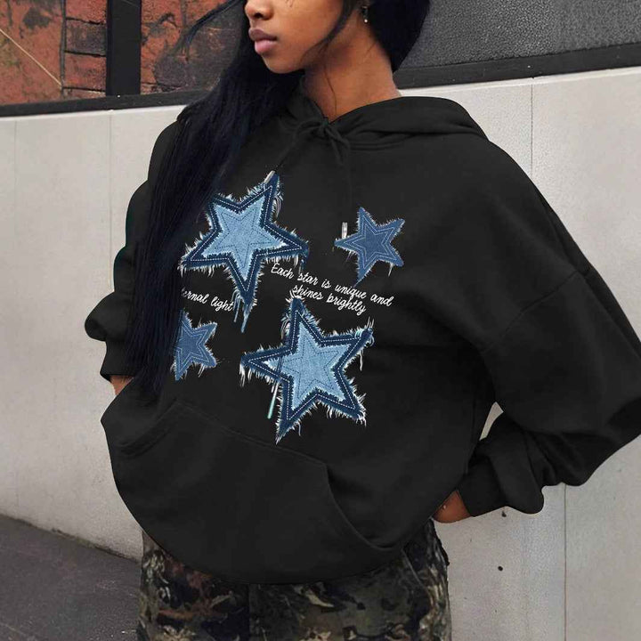 Women’s Leopard Print Star Graphic Hoodie