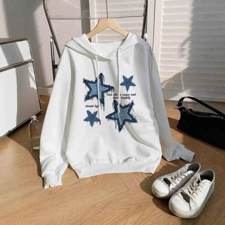 Women’s Leopard Print Star Graphic Hoodie