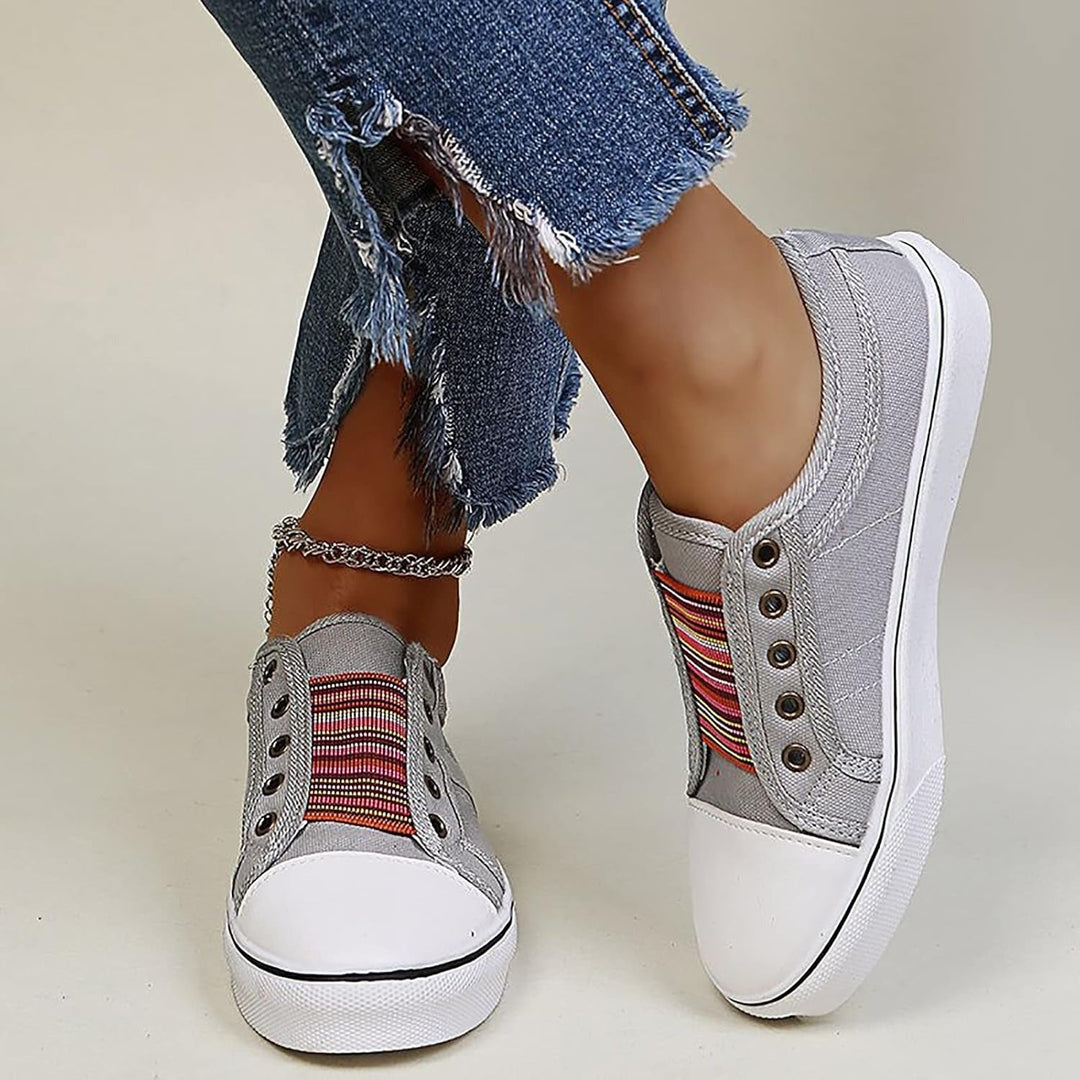 Women’s Washed Denim Low-Top Slip-On Sneakers
