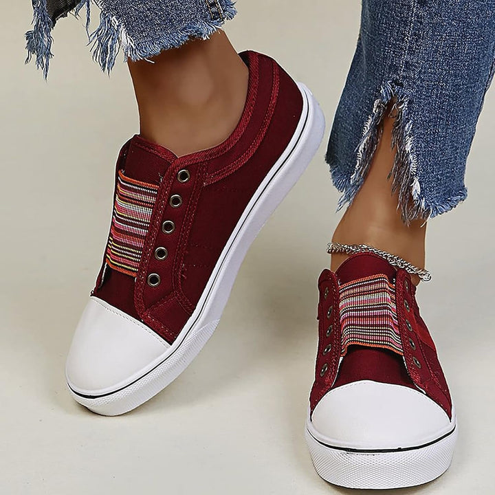 Women’s Washed Denim Low-Top Slip-On Sneakers