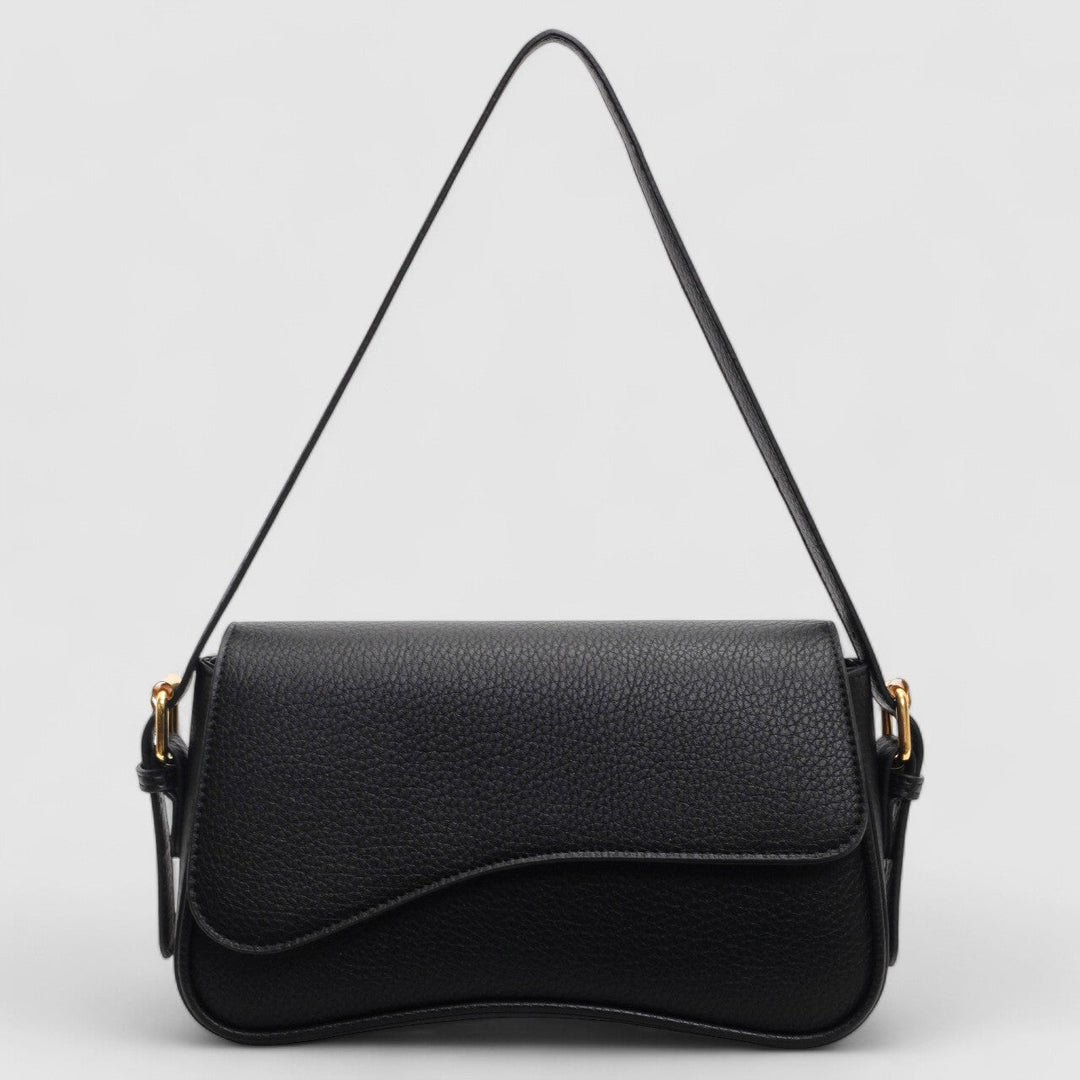 Women Pebble Grain Asymmetric Flap Shoulder Bag