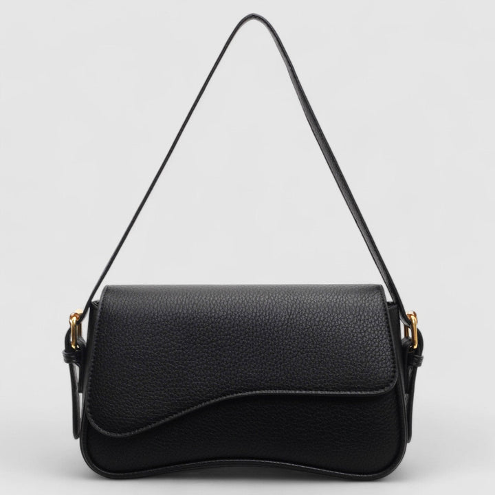 Women Pebble Grain Asymmetric Flap Shoulder Bag
