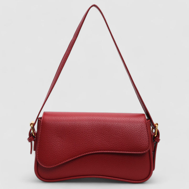 Women Pebble Grain Asymmetric Flap Shoulder Bag