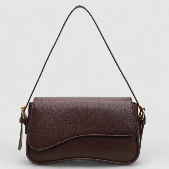 Women Pebble Grain Asymmetric Flap Shoulder Bag