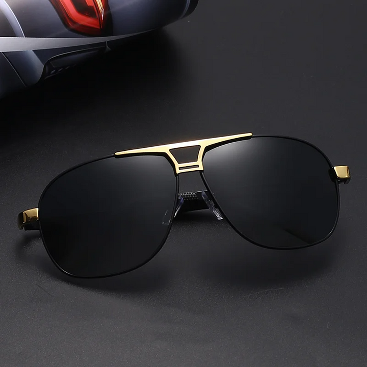 Aviator Sunglasses with Gold-Tone Frame &amp; UV Protection Lenses | Barnaby