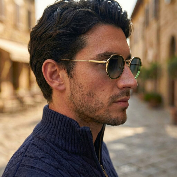 Geometric Polarized Sunglasses - Gradient Lens Retro Frame | Marley