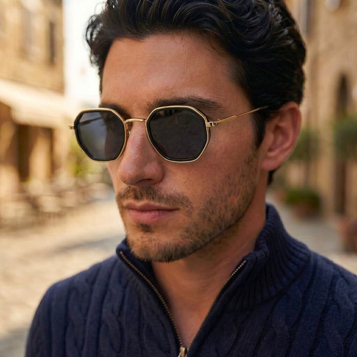 Geometric Polarized Sunglasses - Gradient Lens Retro Frame | Marley
