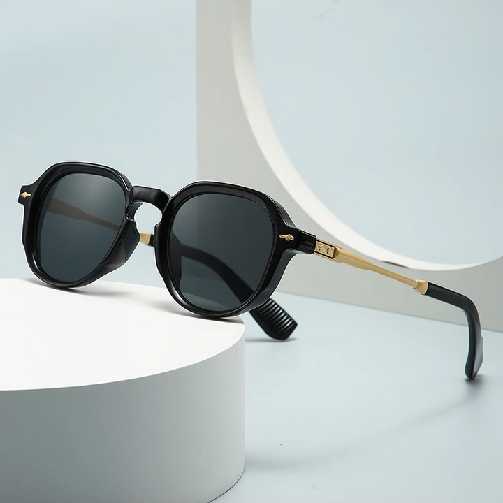 Geometric Sunglasses with Gold-Tone Accents &amp; UV Protection | Robin