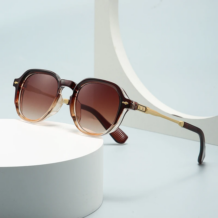 Geometric Sunglasses with Gold-Tone Accents &amp; UV Protection | Robin