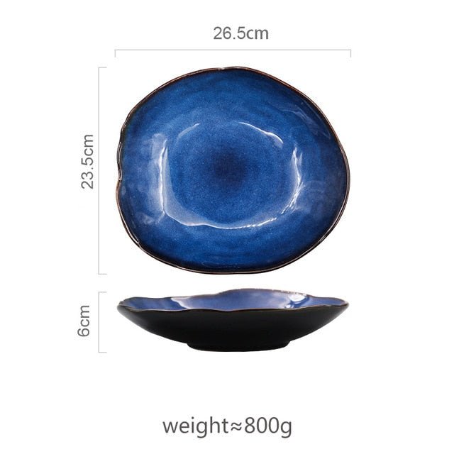 Artisan Dinner Plate - Deep Blue Ceramic Plate