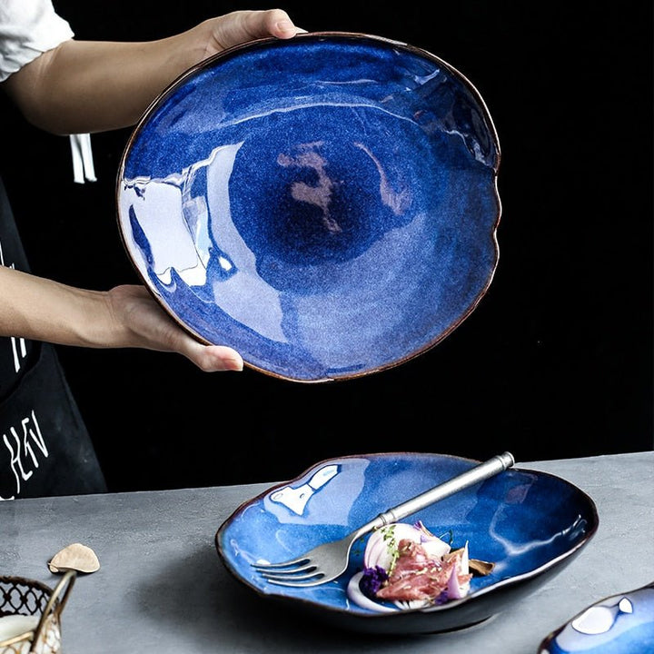 Artisan Dinner Plate - Deep Blue Ceramic Plate