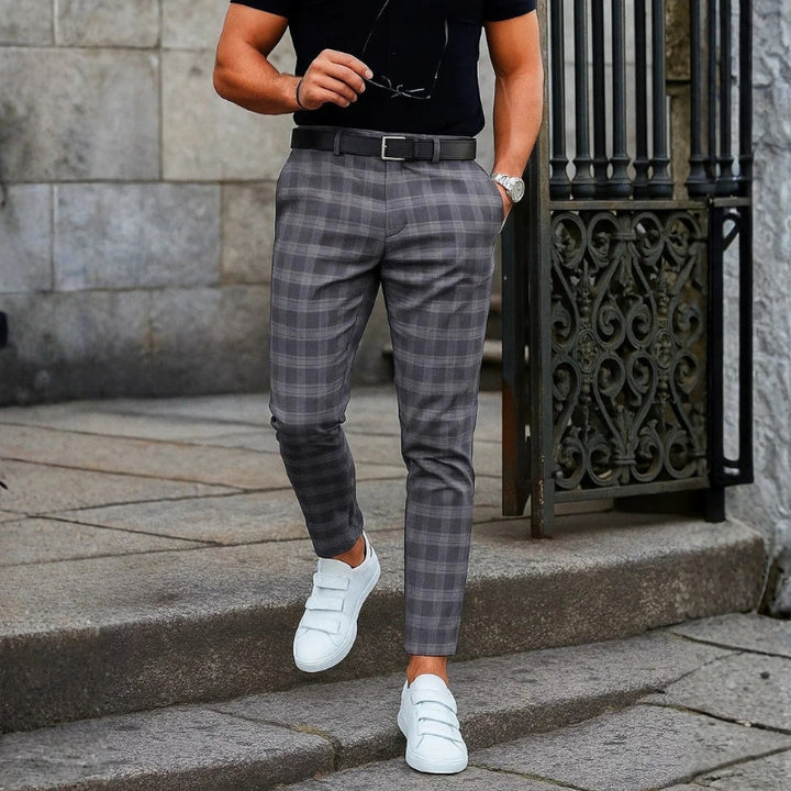 Slim Fit Checkered Trousers Men - Cole