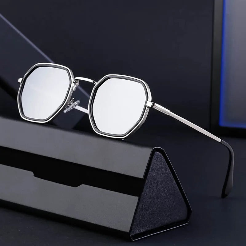 Octagonal Metal Frame Sunglasses with UV400 Protection | Peyton