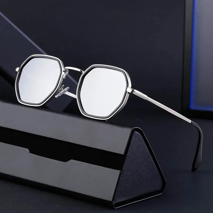 Octagonal Metal Frame Sunglasses with UV400 Protection | Peyton