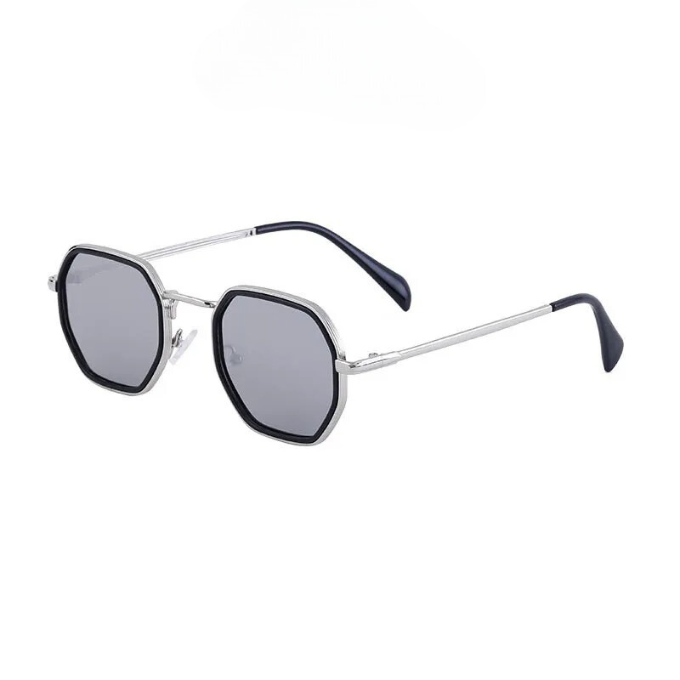 Octagonal Metal Frame Sunglasses with UV400 Protection | Peyton