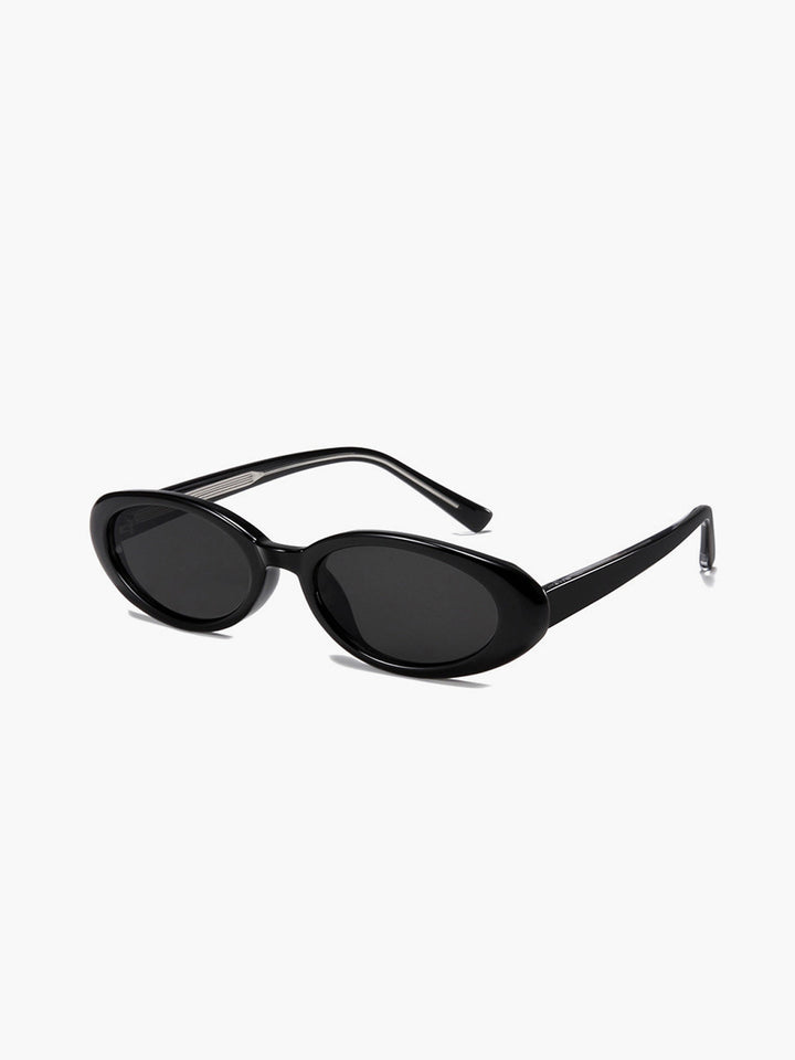 Oval Retro Sunglasses with Slim Black Frame | Zion