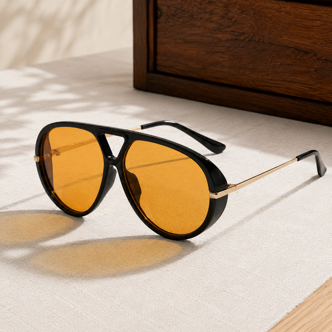 Oversized Aviator Sunglasses with Gradient Lens | Reese