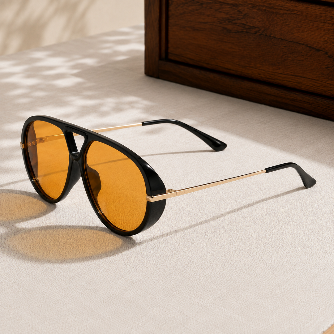 Oversized Aviator Sunglasses with Gradient Lens | Reese