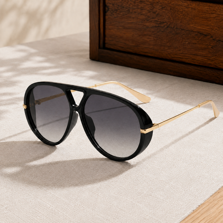 Oversized Aviator Sunglasses with Gradient Lens | Reese