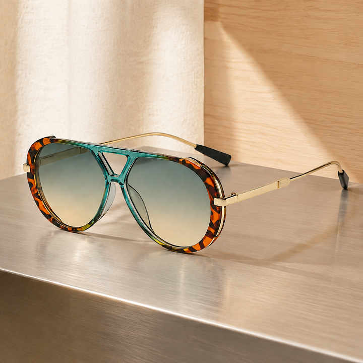 Oversized Aviator Sunglasses with Tortoise Frame &amp; UV400 Lenses | Blake