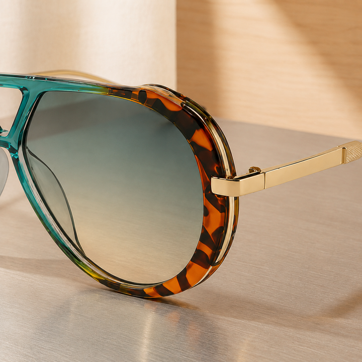 Oversized Aviator Sunglasses with Tortoise Frame &amp; UV400 Lenses | Blake
