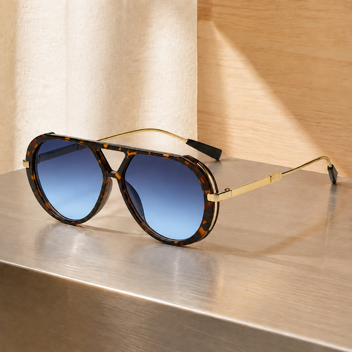 Oversized Aviator Sunglasses with Tortoise Frame &amp; UV400 Lenses | Blake