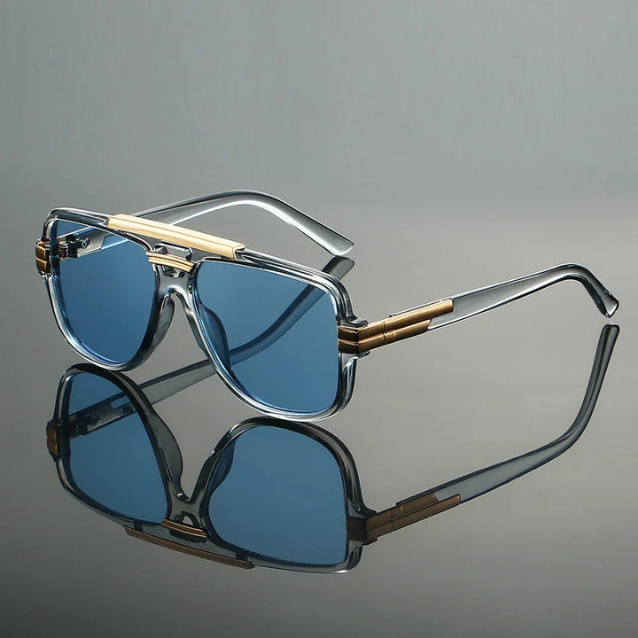 Oversized Double-Bridge Pilot Sunglasses with UV400 Protection | Phoenix