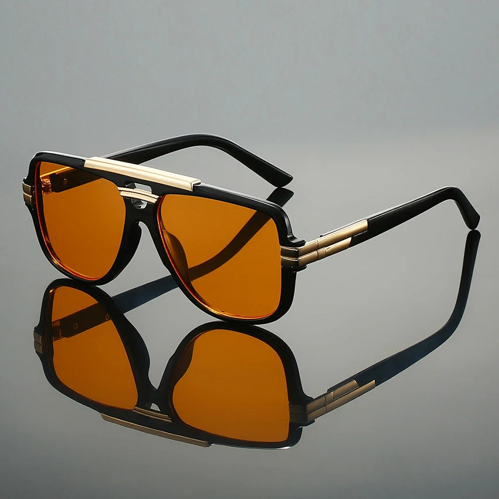 Oversized Double-Bridge Pilot Sunglasses with UV400 Protection | Phoenix