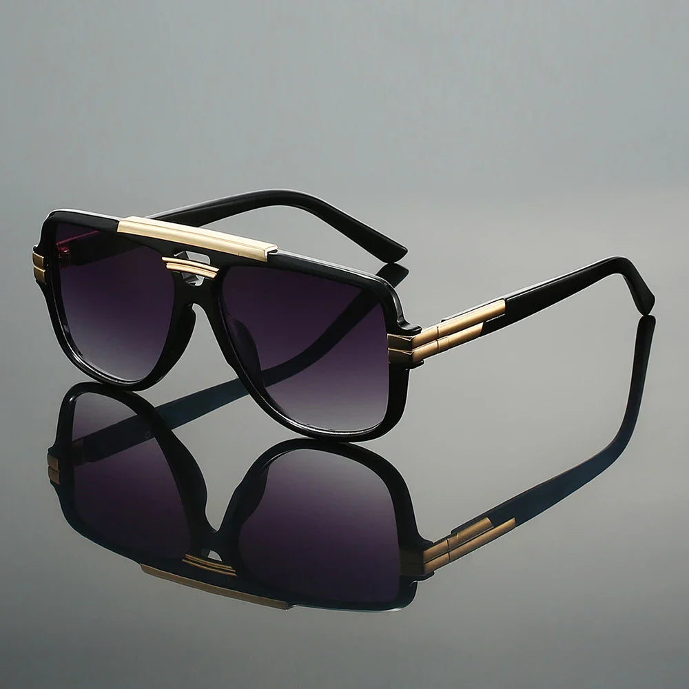Oversized Double-Bridge Pilot Sunglasses with UV400 Protection | Phoenix