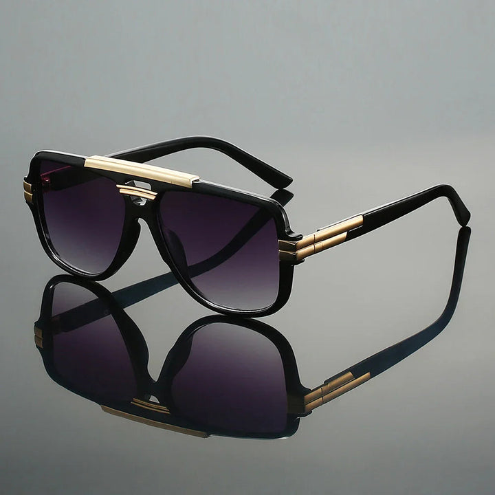 Oversized Double-Bridge Pilot Sunglasses with UV400 Protection | Phoenix