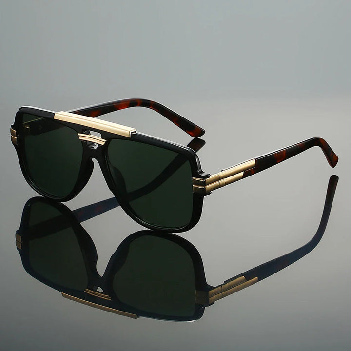 Oversized Double-Bridge Pilot Sunglasses with UV400 Protection | Phoenix
