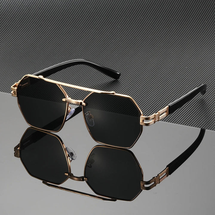 Oversized Hexagonal Sunglasses with UV Protection Lenses | Sasha