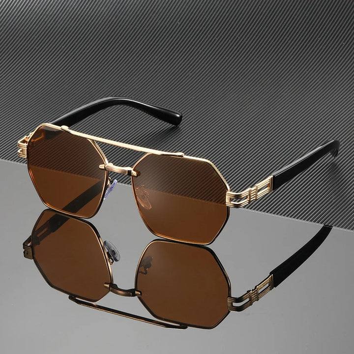 Oversized Hexagonal Sunglasses with UV Protection Lenses | Sasha