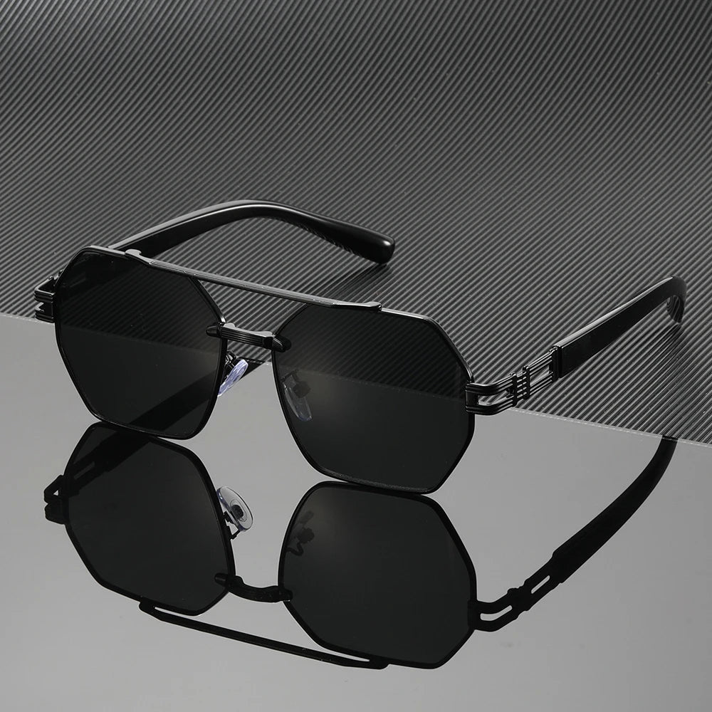 Oversized Hexagonal Sunglasses with UV Protection Lenses | Sasha