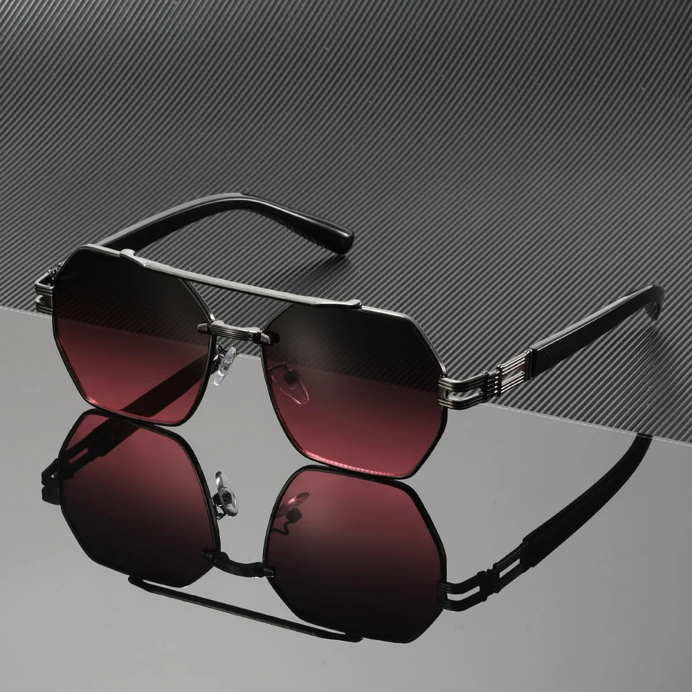 Oversized Hexagonal Sunglasses with UV Protection Lenses | Sasha